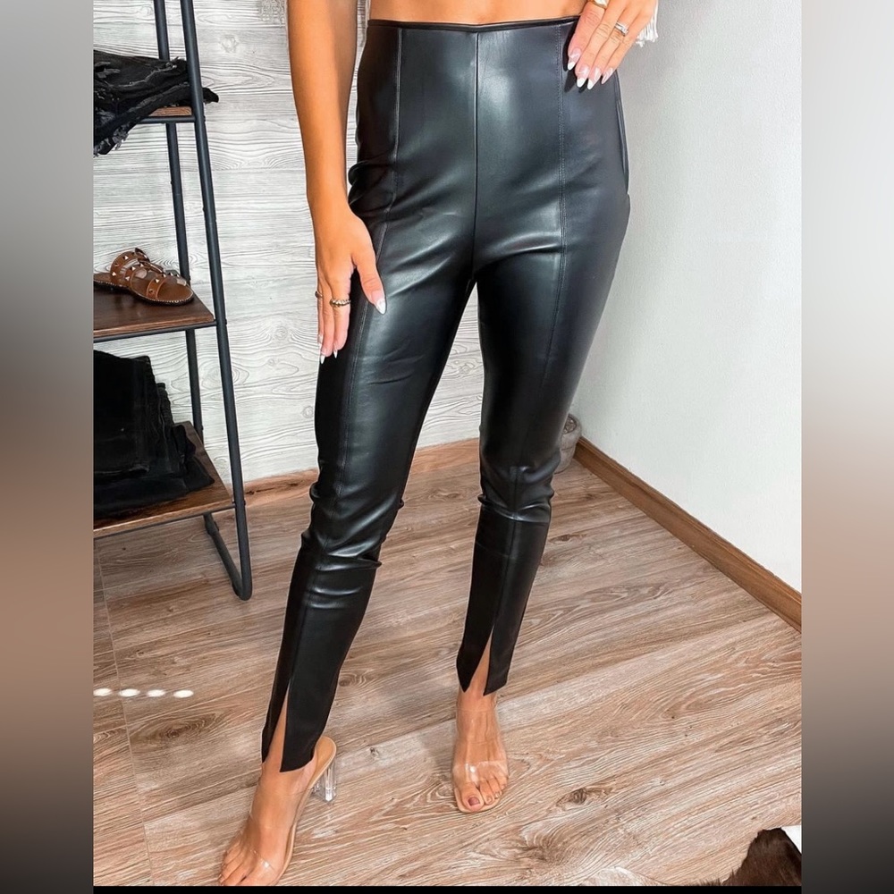 Split Hem Black Leggings